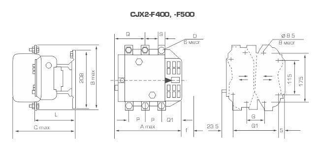 Контактор электромагнитный CJX2-F-630 АС-3 380В (335 кВт) 220В Б00032464 фото