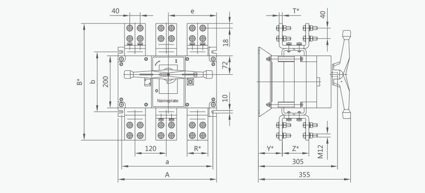 Выключатель-разъединитель разрывной YCHGL, 3150А, 3Р, 400V Б00030253 фото